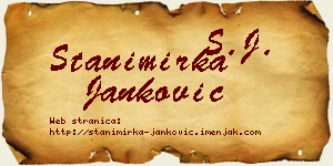 Stanimirka Janković vizit kartica